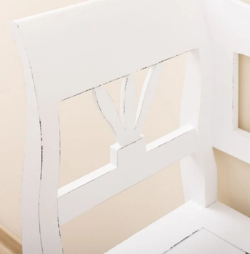 Casa Padrino Landhausstil Sitzbank Antik Weiß 163 x 48 x H. 92 cm - Massivholz Bank mit Stauraum - Massivholz Möbel - Landhausstil Möbel - Landhausstil Einrichtung