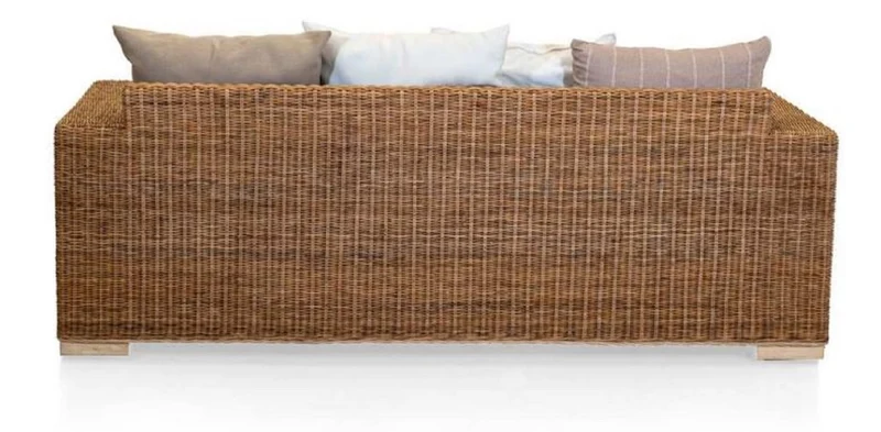 Casa Padrino Luxus Gartensofa Braun / Creme / Mehrfarbig 200 x 90 x H. 70 cm - Wetterbeständiges Sofa mit Kissen - Pool Möbel - Garten Möbel - Hotel Möbel - Luxus Möbel - Made in Italy