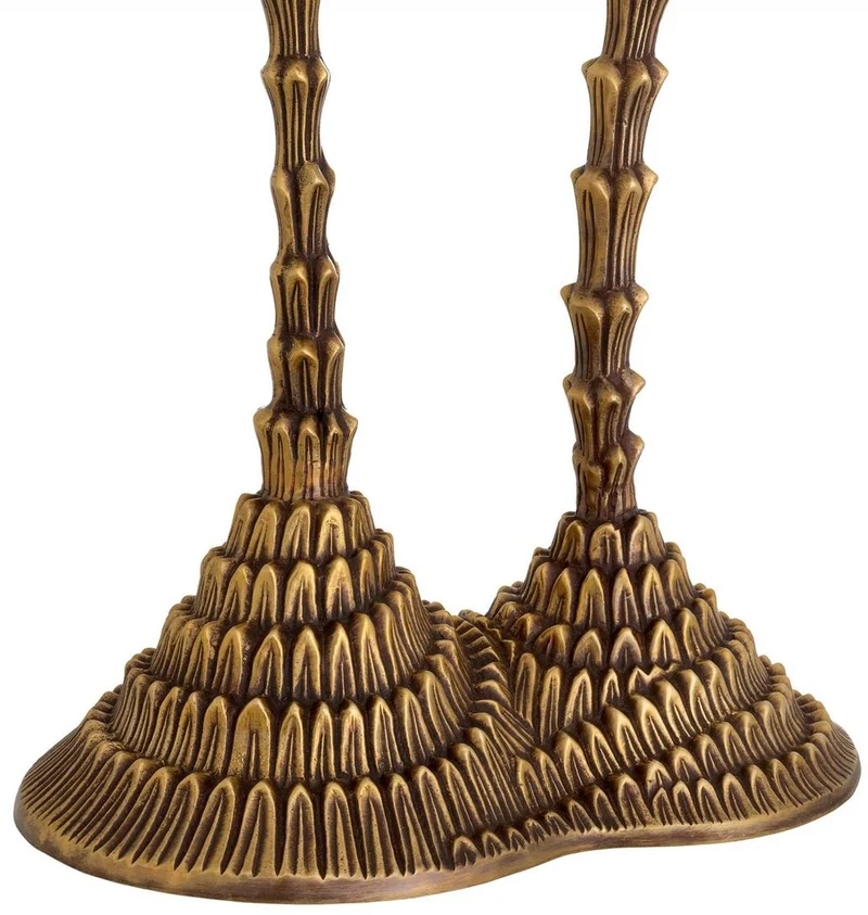 Casa Padrino Luxus Tischleuchte Vintage Messing / Weiß 41,5 x 17,5 x H. 63 cm - Luxus Tischleuchten - Luxus Qualität