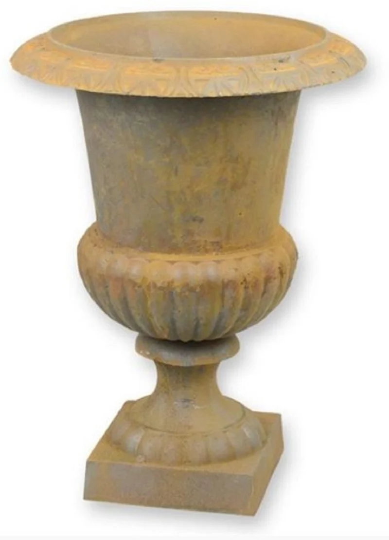 Casa Padrino Barock Garten Deko Blumentopf Rost H. 66,8 cm - Prunkvoller Pflanzentopf im Barockstil - Barock Garten & Terrassen Deko Accessoires