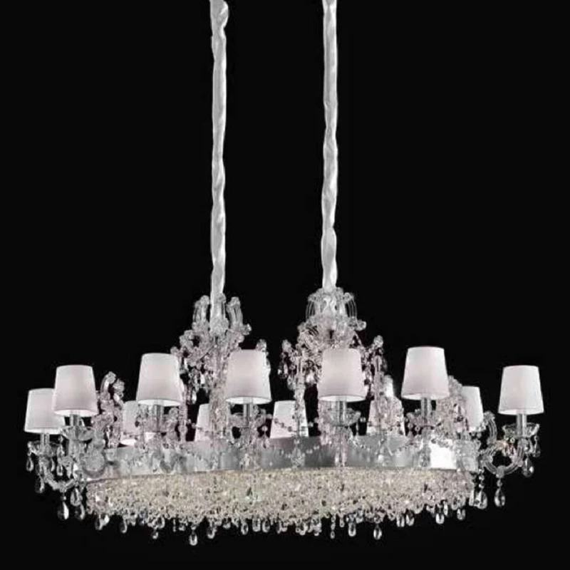Casa Padrino Luxus Barock Kristallglas Kronleuchter Silber / Weiß 150 x 85 x H. 68 cm - Venezianischer Kronleuchter - Schloss Kronleuchter - Palast Kronleuchter - Luxus Qualität - Made in Italy
