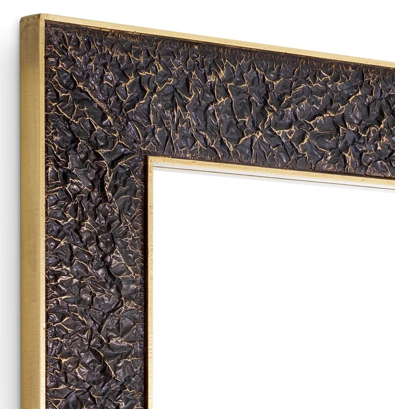 Casa Padrino Luxus Wandspiegel Bronze / Antik Messing 100 x 3,5 x H. 100 cm - Quadratischer Spiegel - Wohnzimmer Spiegel - Schlafzimmer Spiegel - Garderoben Spiegel - Luxus Möbel - Luxus Interior