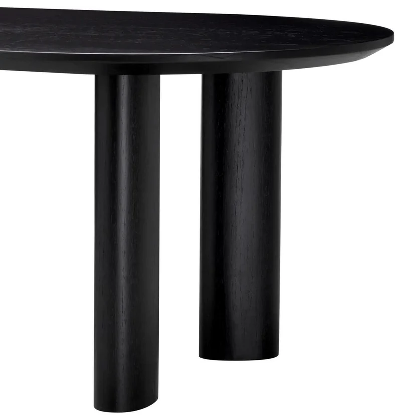 Casa Padrino Luxus Esstisch Schwarz 244 x 109,5 x H. 77 cm - Ovaler Massivholz Küchentisch - Esszimmer Möbel - Küchen Möbel - Luxus Möbel - Luxus Einrichtung