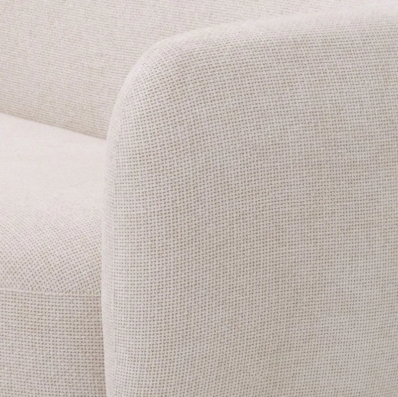 Casa Padrino Luxus Sofa Creme / Messing 223 x 96 x H. 71 cm - Wohnzimmer Sofa - Hotel Sofa - Wohnzimmer Möbel - Hotel Möbel - Luxus Möbel - Luxus Einrichtung - Wohnzimmer Einrichtung