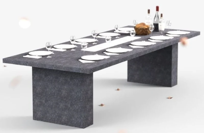 Casa Padrino Luxus Esstisch mit Bioethanol Kamin 300 x 115 x H. 75 cm - Verschiedene Farben - Esszimmertisch - Gartentisch - Esszimmer Möbel - Garten Möbel - Luxus Möbel - Luxus Einrichtung