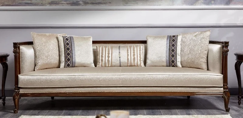 Casa Padrino Luxus Barock Sofa Gold / Dunkelbraun - Prunkvolles Wohnzimmer Sofa - Barockstil Wohnzimmer Möbel - Luxus Möbel im Barockstil - Barock Einrichtung - Edel & Prunkvoll