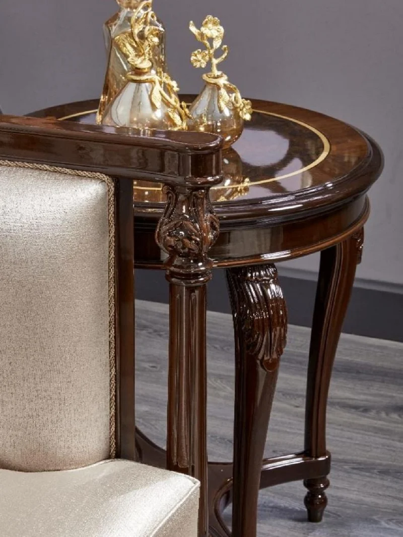 Casa Padrino Luxus Barock Sofa Gold / Dunkelbraun - Prunkvolles Wohnzimmer Sofa - Barockstil Wohnzimmer Möbel - Luxus Möbel im Barockstil - Barock Einrichtung - Edel & Prunkvoll