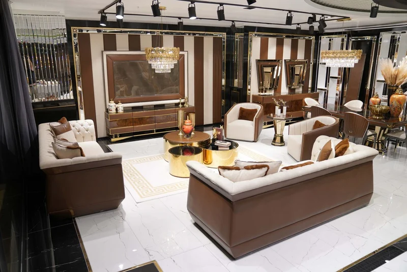 Casa Padrino Luxus Chesterfield Sofa Naturfarben / Braun / Grau - Wohnzimmer Sofa - Hotel Sofa - Wohnzimmer Möbel - Hotel Möbel - Chesterfield Möbel - Luxus Möbel - Luxus Einrichtung