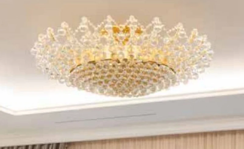Casa Padrino Luxus Barock Kristall Deckenleuchte Gold / Silber Ø 105 x H. 35 cm - Runde Barockstil Deckenlampe mit venezianischen Kristallglas - Edel & Prunkvoll - Luxus Qualität - Made in Italy