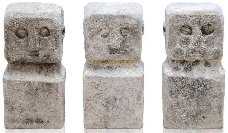 Casa Padrino Luxus Deko Antik Stil Naturstein Statuen 10er Set - Stein Skulpturen - Stein Figuren - Deko Accessoires - Schreibtisch Deko - Wohnzimmer Deko - Luxus Möbel
