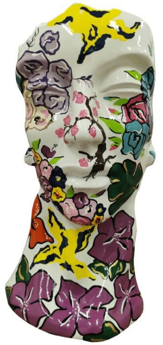 Casa Padrino Luxus Designer Deko Büste Mehrfarbig H. 70 cm - Abstrakte Deko Skulptur Büste - Wohnzimmer Deko Figur Büste - Garten Deko Figur Büste - Luxus Deko Büsten - Abstrakte Designer Büsten