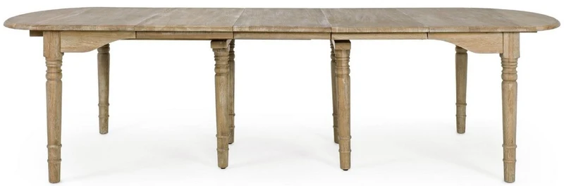 Casa Padrino Luxus Massivholz Esstisch Naturfarben 152-382 x 120 x H. 78 cm - Ausziehbarer Massivholz Küchentisch - Esszimmer Möbel - Küchen Möbel - Massivholz Möbel - Luxus Möbel