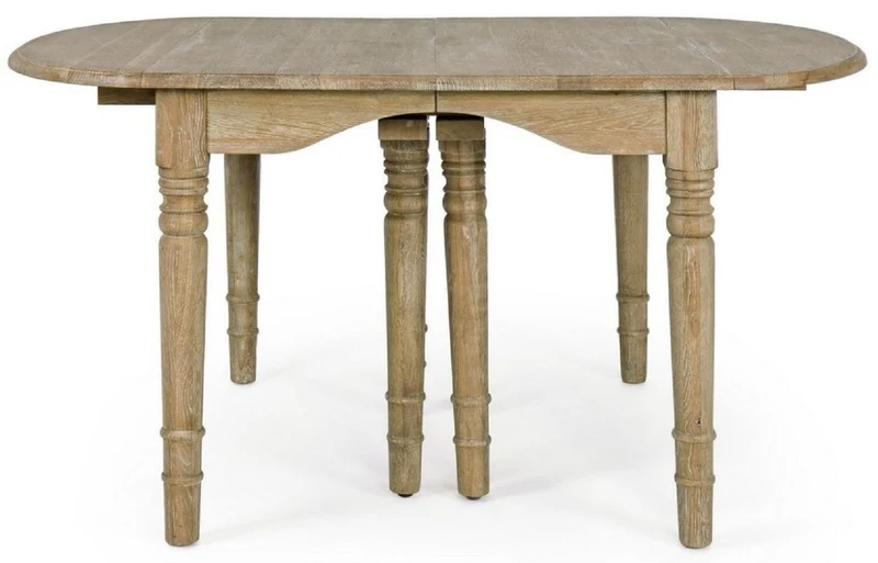 Casa Padrino Luxus Massivholz Esstisch Naturfarben 152-382 x 120 x H. 78 cm - Ausziehbarer Massivholz Küchentisch - Esszimmer Möbel - Küchen Möbel - Massivholz Möbel - Luxus Möbel