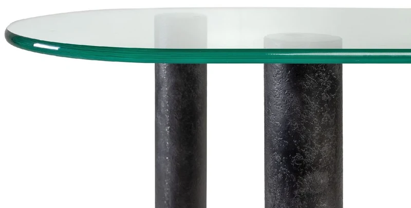 Casa Padrino Luxus Konsole Antik Schwarz 140 x 45 x H. 81 cm - Aluminium Konsolentisch mit Glasplatte - Luxus Möbel - Wohnzimmer Möbel - Luxus Einrichtung - Wohnzimmer Einrichtung