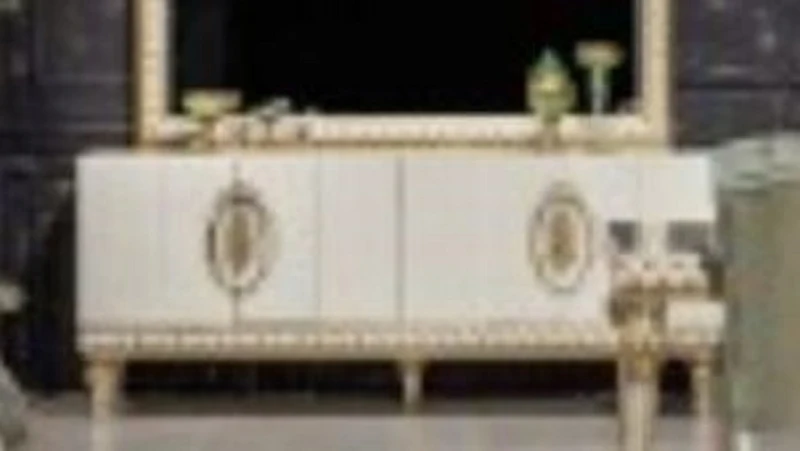 Casa Padrino Luxus Barock Sideboard Weiß / Gold - Barockstil Massivholz Schrank - Luxus Esszimmer Möbel im Barockstil - Barock Esszimmer Möbel - Barock Küchen Möbel