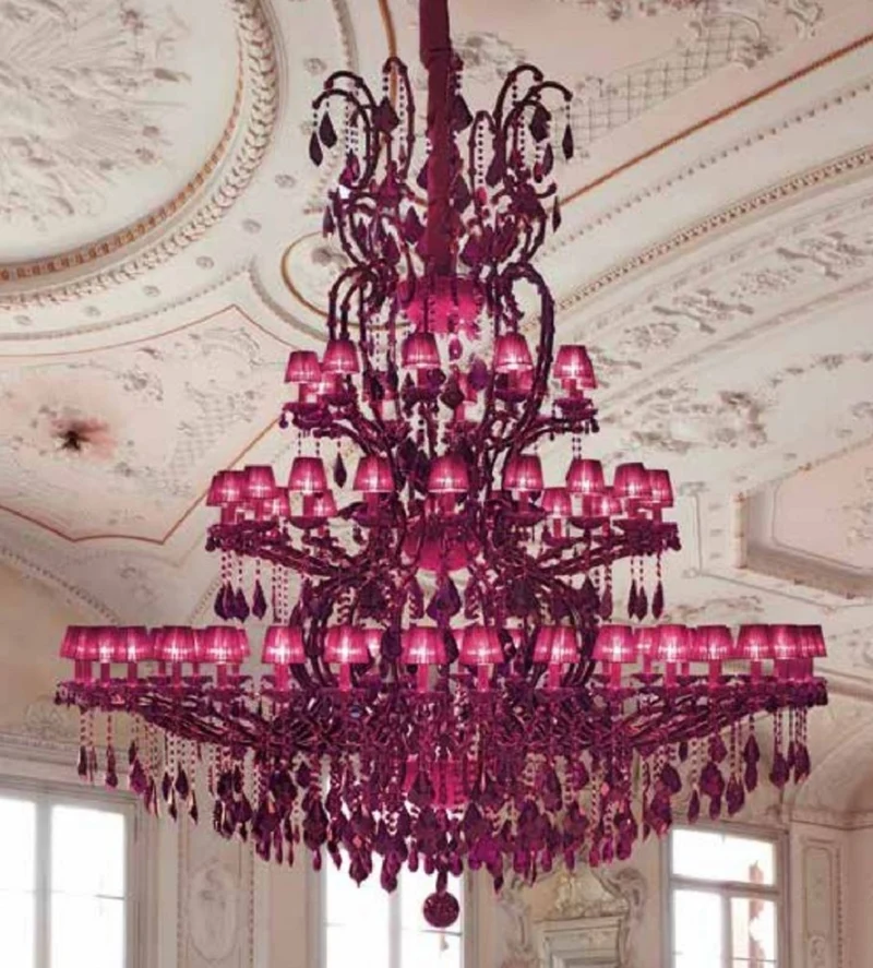 Casa Padrino Luxus Barock Kristall Kronleuchter Lila Ø 290 x H. 300 cm - Riesiger Venezianischer Kronleuchter - Schloss Kronleuchter - Palast Kronleuchter - Luxus Qualität - Made in Italy