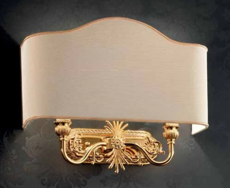 Casa Padrino Luxus Barock Doppel Wandleuchte Gold / Elfenbein 37 x 11 x H. 27 cm - Prunkvolle Wandlampe im Barockstil - Barock Leuchten - Edel & Prunkvoll - Luxus Qualität - Made in Italy