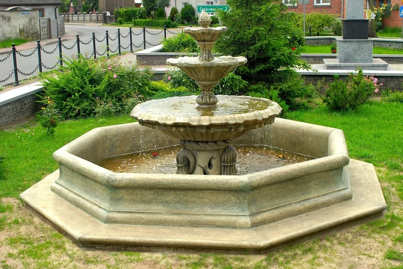 Casa Padrino Barock Springbrunnen Umrandung Antik Grau Ø 350 x H. 35 cm - Prunkvolle Gartenbrunnen Umrandung - Brunnen Umrandung - Prunkvolle Gartendeko im Barockstil