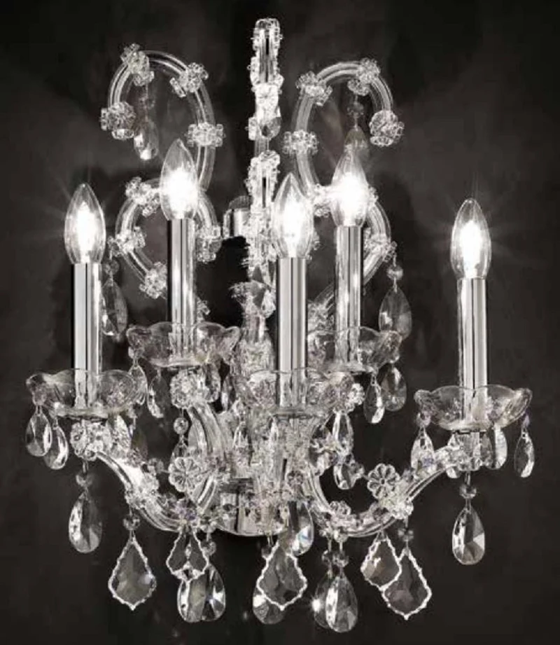 Casa Padrino Luxus Barock Wandleuchte Silber 42 x 32 x H. 53 cm - Prunkvolle Barockstil Wandlampe mit venezianischen Kristallglas - Edel & Prunkvoll - Luxus Qualität - Made in Italy