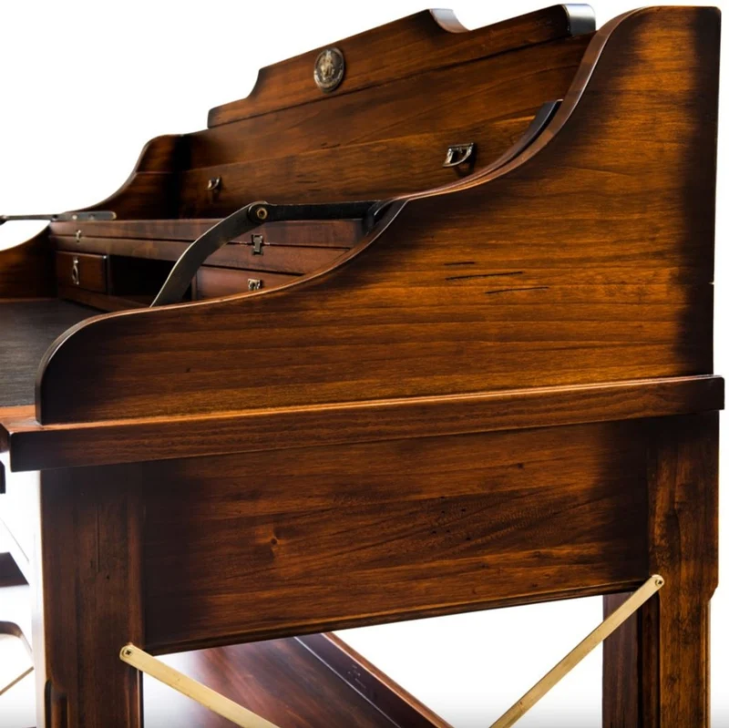 Casa Padrino Luxus Vintage Stil Sekretär Braun 95,5 x 52 x H. 103,5 cm - Massivholz Schreibtisch - Massivholz Bürotisch - Vintage Stil Büro Möbel - Luxus Büro Möbel - Massivholz Büro Möbel