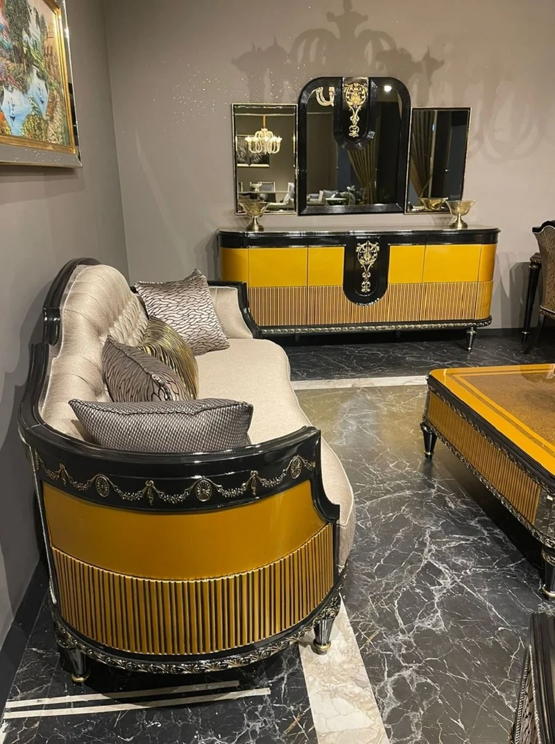 Casa Padrino Luxus Barock Sideboard Gold / Schwarz / Gold - Handgefertigter Barockstil Schrank - Luxus Möbel Möbel im Barockstil - Barock Möbel - Barock Einrichtung - Edel & Prunkvoll