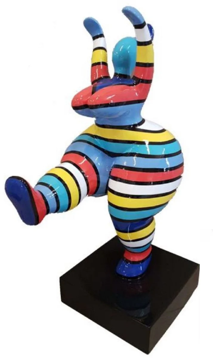 Casa Padrino Luxus Deko Skulptur Mehrfarbig / Schwarz H. 85 cm - Große Deko Figur - XXL Deko Skulptur - XXL Deko Figur - Wohnzimmer Deko - Garten Deko - Luxus Deko XXL Skulpturen & Figuren