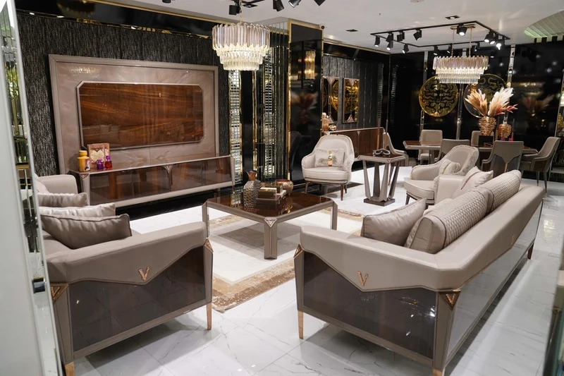 Casa Padrino Luxus Couchtisch Dunkelbraun / Grau / Kupfer - Quadratischer Wohnzimmertisch - Wohnzimmer Möbel - Luxus Möbel - Luxus Einrichtung - Wohnzimmer Einrichtung - Luxus Qualität