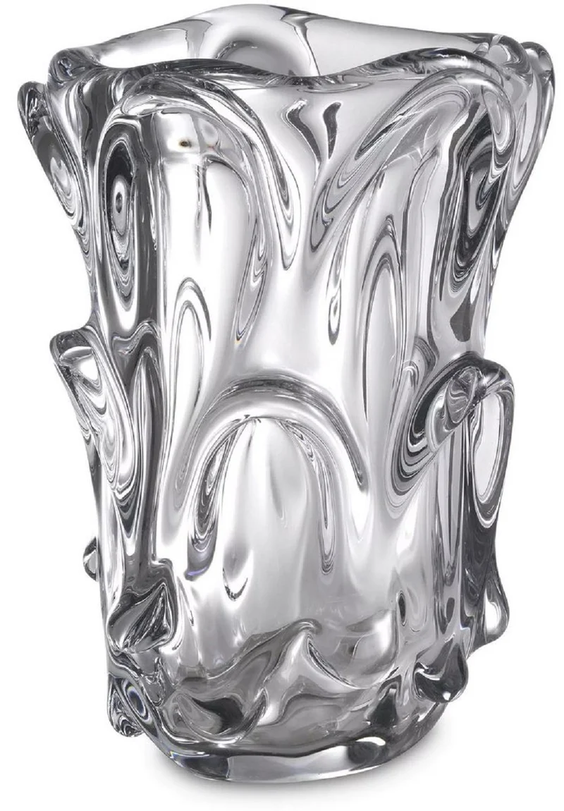 Casa Padrino Luxus Glas Vase Ø 20 x H. 31 cm - Moderne Deko Blumenvase - Deko Accessoires - Luxus Kollektion