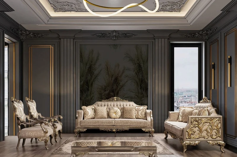 Casa Padrino Luxus Barock Couchtisch Silber / Gold - Handgefertigter Massivholz Wohnzimmertisch im Barockstil - Prunkvolle Barock Wohnzimmer Möbel