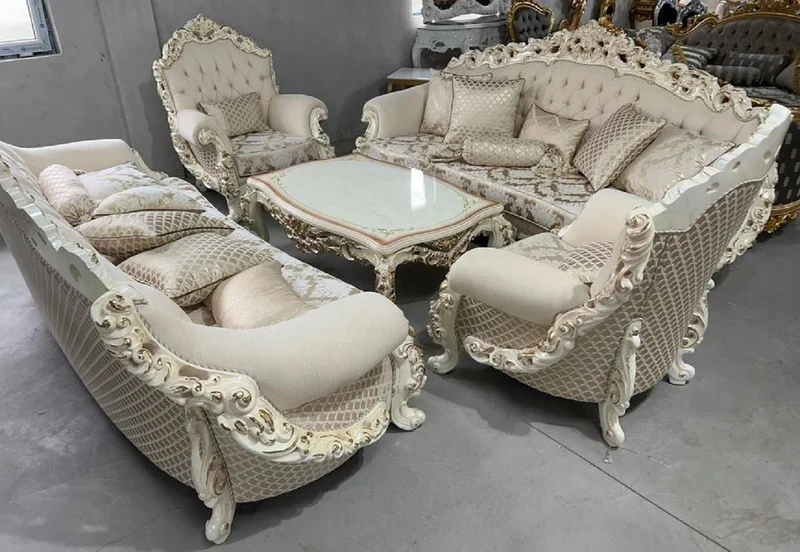 Casa Padrino Luxus Barock Couchtisch Weiß / Braun / Gold - Prunkvoller Massivholz Wohnzimmertisch im Barockstil - Luxus Wohnzimmer Möbel im Barockstil - Barock Möbel - Barock Einrichtung