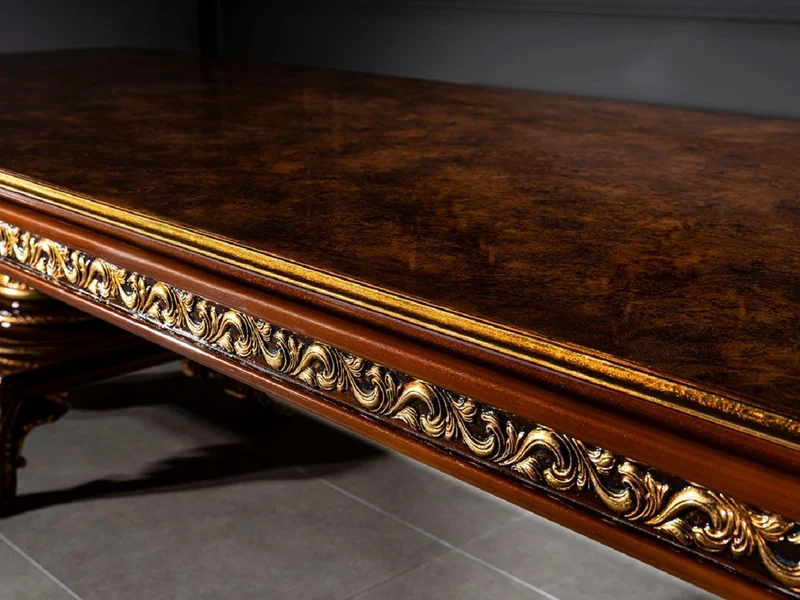 Casa Padrino Luxus Barock Esszimmer Set Braun / Gold - 1 Barock Esstisch & 10 Barock Esszimmerstühle - Barock Esszimmer Möbel - Luxus Möbel im Barockstil - Edel & Prunkvoll