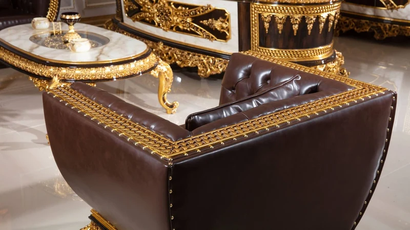 Casa Padrino Luxus Barock Couchtisch mit Glasplatte Weiß / Dunkelbraun / Gold - Prunkvoller Massivholz Wohnzimmertisch im Barockstil - Barock Wohnzimmer Möbel - Edel & Prunkvoll