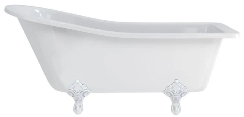Casa Padrino Luxus Jugendstil Badewanne Weiß / Weiß 169 x 73 x H. 77 cm - Freistehende Retro Acryl Badewanne - Retro Badezimmer Möbel