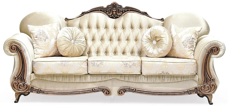 Casa Padrino Luxus Barock Sofa Gold / Kupfer - Prunkvolles Wohnzimmer Sofa mit elegantem Muster und Glitzersteinen - Wohnzimmer Möbel im Barockstil - Barock Möbel - Edel & Prunkvoll