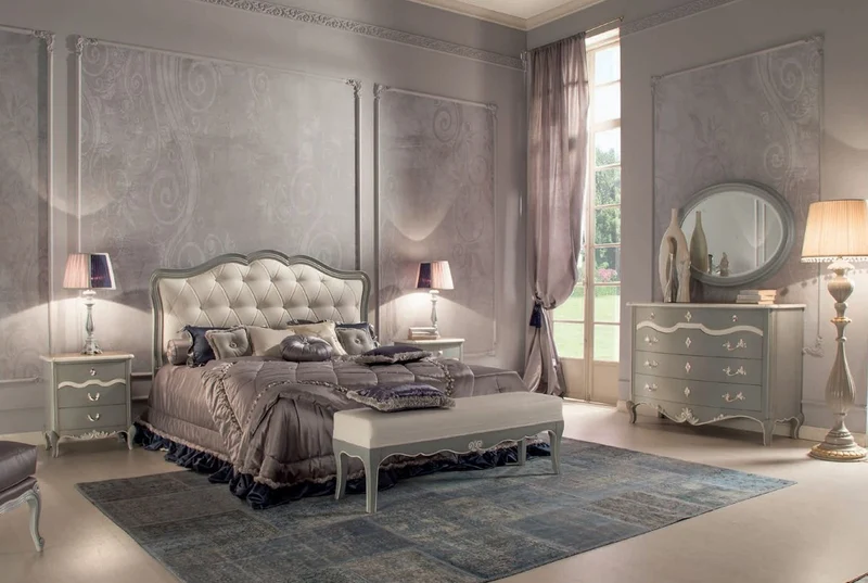 Casa Padrino Luxus Barock Nachtkommode mit 3 Schubladen Grau / Weiß - Handgefertigter Barock Nachttisch - Barock Schlafzimmer Möbel - Luxus Möbel in Barockstil - Luxus Qualität - Made in Italy