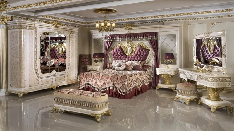 Casa Padrino Luxus Barock Schlafzimmerschrank Weiß / Beige / Gold - Prunkvoller Massivholz Kleiderschrank im Barockstil - Barock Schlafzimmer & Hotel Möbel - Edel & Prunkvoll