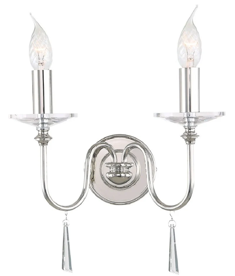 Casa Padrino Jugendstil Doppel Wandleuchte Silber 30 x 16,5 x H. 23 cm - Elegante Hotel & Restaurant Wandlampe - Barock & Jugendstil Wandleuchten