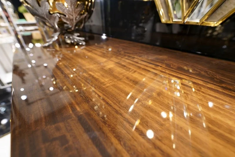 Casa Padrino Luxus Möbel Set Braun / Silber / Gold - 1 Luxus Sideboard mit 4 Türen & 2 Luxus Wandspiegel - Moderne Luxus Möbel