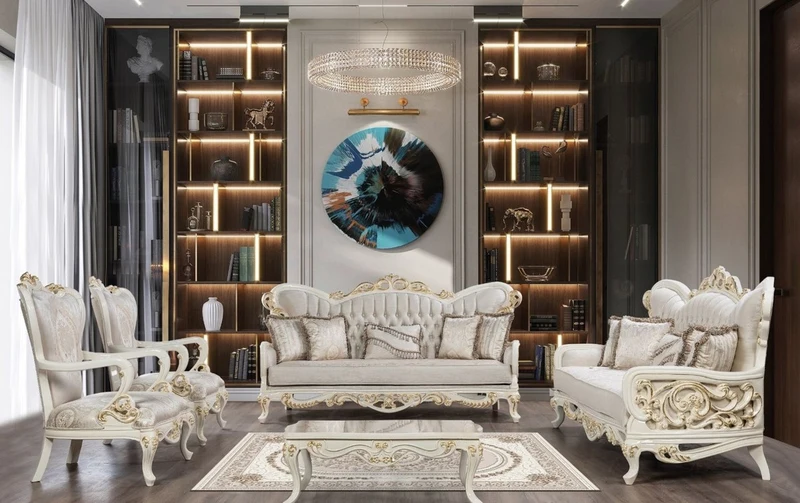 Casa Padrino Luxus Barock Couchtisch Weiß / Gold - Prunkvoller Massivholz Wohnzimmertisch im Barockstil - Barock Wohnzimmer Möbel - Edel & Prunkvoll