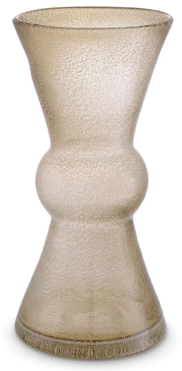 Casa Padrino Luxus Deko Glas Vase Braun Ø 18 x H. 37 cm - Mundgeblasene Blumenvase - Deko Accessoires - Luxus Kollektion