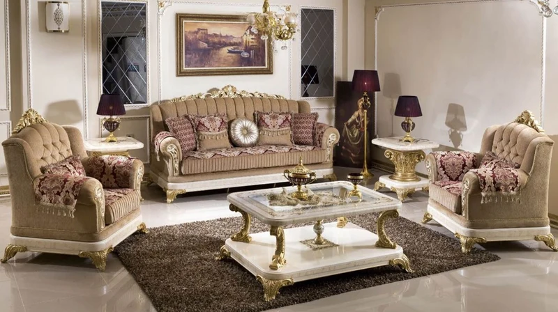 Casa Padrino Luxus Barock Beistelltisch Weiß / Beige / Gold - Prunkvoller Massivholz Tisch im Barockstil - Barock Wohnzimmer Möbel - Edel & Prunkvoll
