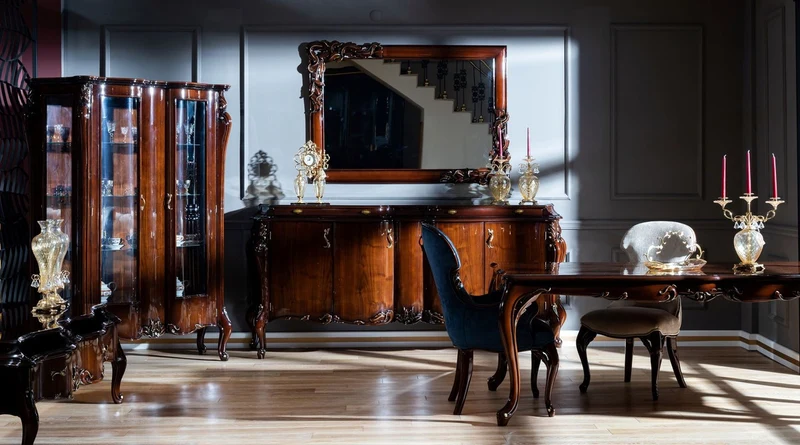 Casa Padrino Luxus Barock TV Schrank Dunkelbraun - Handgefertigtes Massivholz Sideboard mit 2 Schubladen - Barock Möbel - Edel & Prunkvoll