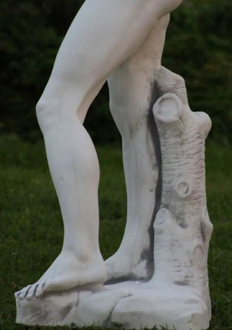 Casa Padrino Jugendstil Garten Deko Skulptur Grau 33 x 32 x H. 120 cm - Elegante Garten Deko Stein Figur - Barock & Jugendstil Garten Deko Accessoires