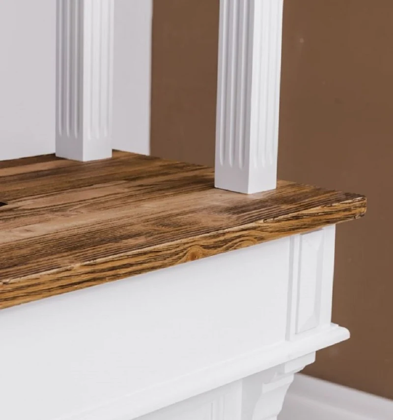 Casa Padrino Landhausstil Bar Theke Weiß / Braun 150 x 56 x H. 210 cm - Massivholz Thekentisch - Massivholz Bar Möbel im Landhausstil
