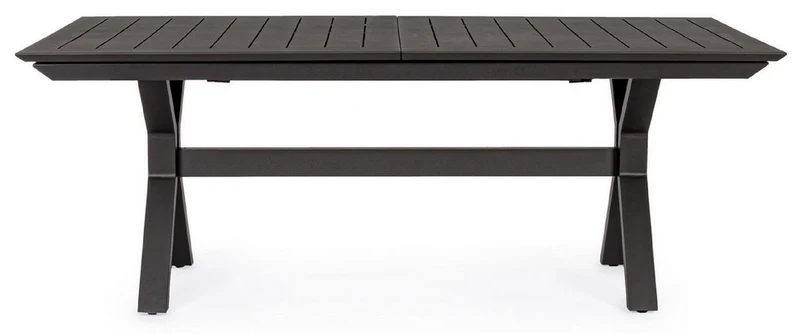 Casa Padrino Luxus Gartentisch Anthrazit 200-300 x 110 x H. 76 cm - Ausziehbarer Esstisch aus pulverbeschichtetem Aluminium - Luxus Garten & Terrassen Tisch - Luxus Garten & Terrassen Möbel