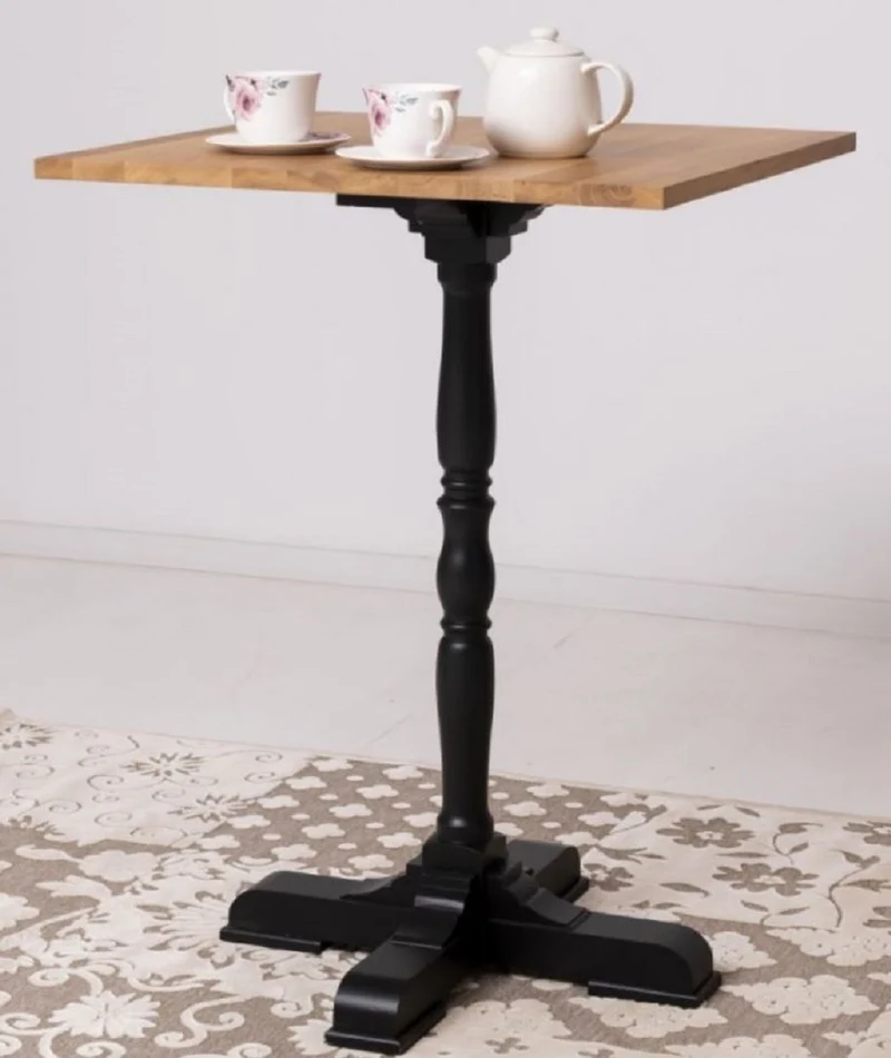 Casa Padrino Landhausstil Stehtisch Braun / Schwarz 80 x 80 x H. 110 cm - Massivholz Bartisch im Landhausstil - Landhausstil Massivholz Bar & Bistro Möbel