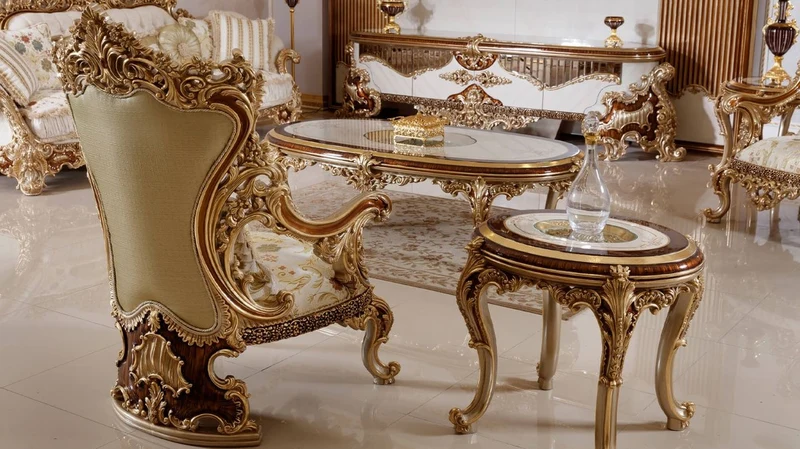 Casa Padrino Luxus Barock Couchtisch Weiß / Braun / Gold - Prunkvoller Wohnzimmertisch mit Glasplatte - Barock Wohnzimmer Möbel - Edel & Prunkvoll