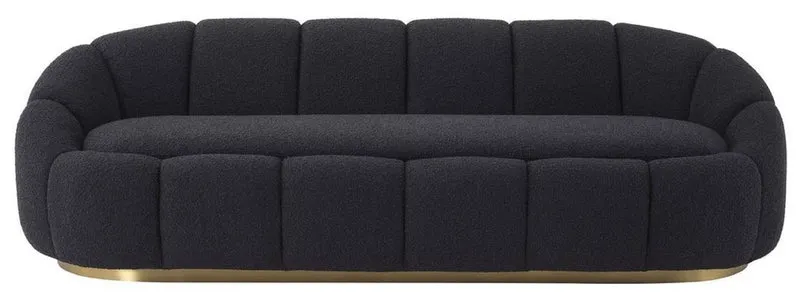 Casa Padrino Luxus Sofa Schwarz / Messingfarben 230 x 80 x H. 71 cm - Wohnzimmer & Hotel Sofa - Wohnzimmer & Hotel Möbel - Luxus Qualität