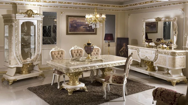 Casa Padrino Luxus Barock Vitrine Weiß / Beige / Gold - Prunkvoller Massivholz Vitrinenschrank mit Glastür - Handgefertigte Barock Möbel - Edel & Prunkvoll