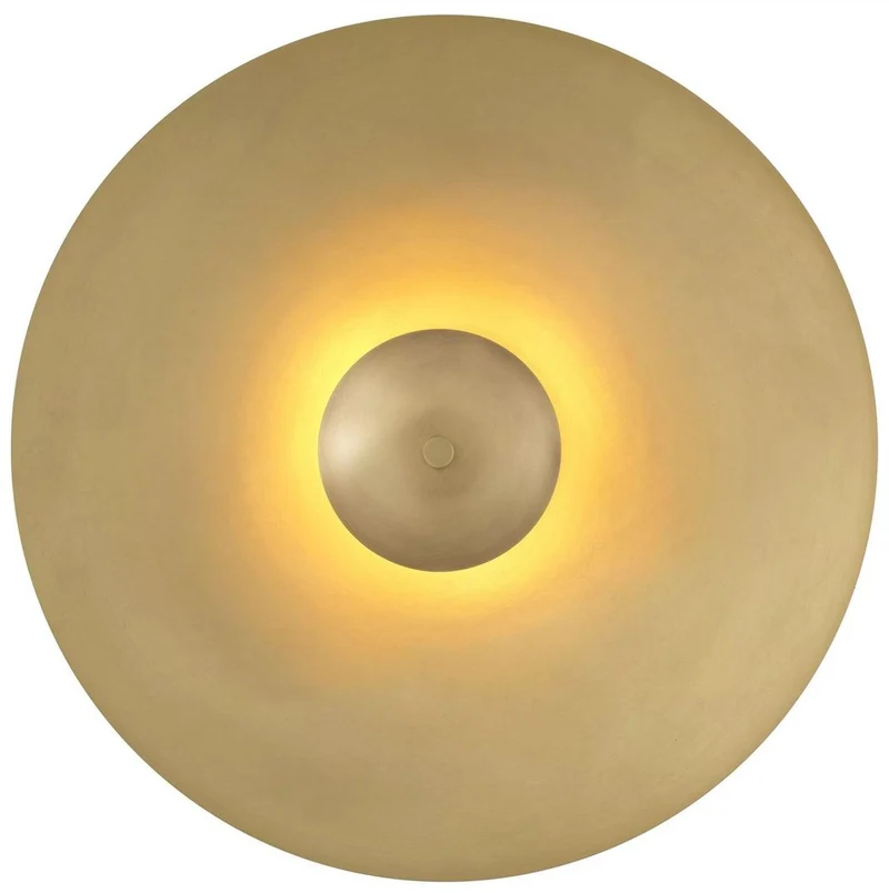 Casa Padrino Luxus LED Wandleuchte Antik Messingfarben Ø 37,5 cm - Runde Metall Wandlampe - Hotel & Restaurant Wandleuchte - Luxus Kollektion